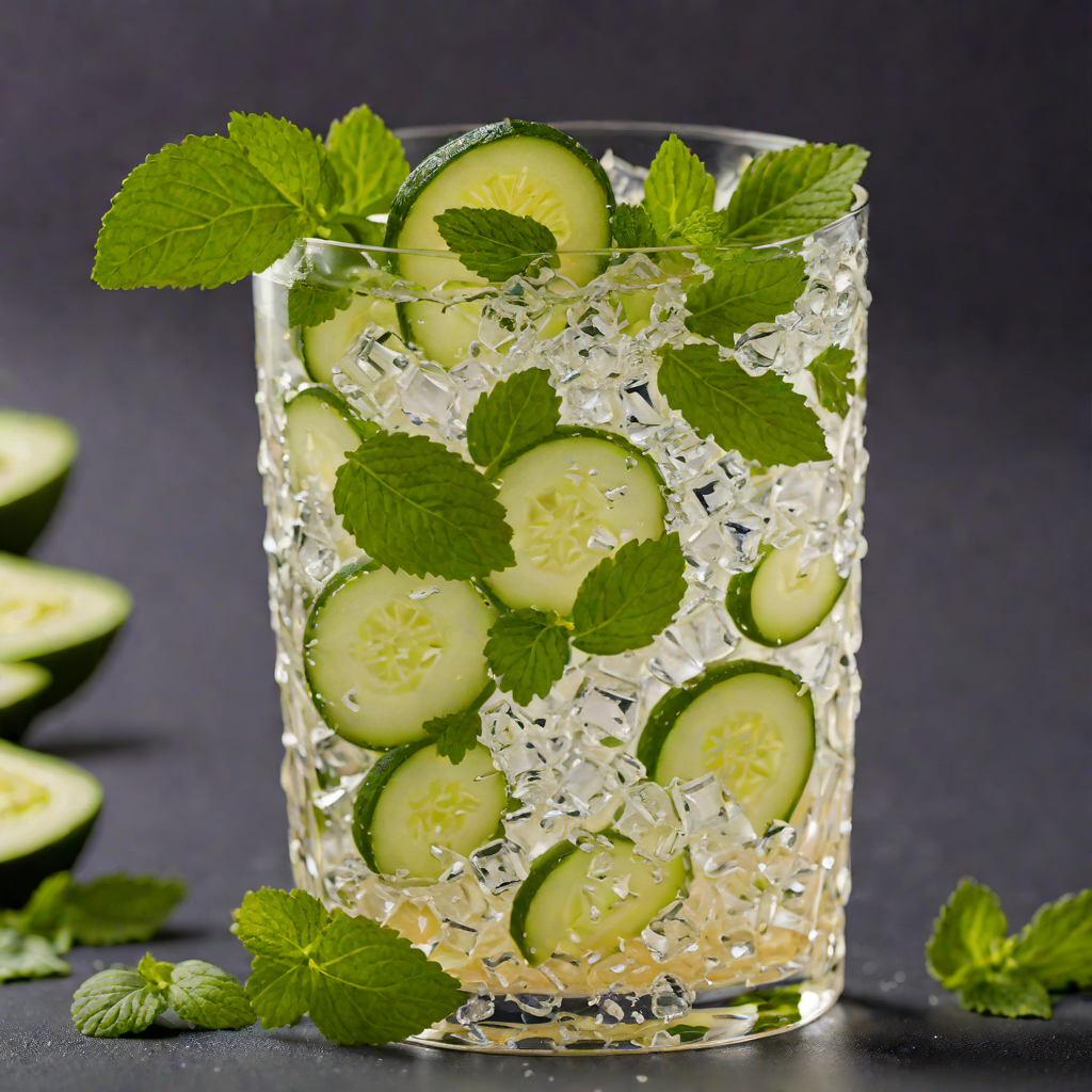 Tonic Vodka Highball with Cucumber and Mint