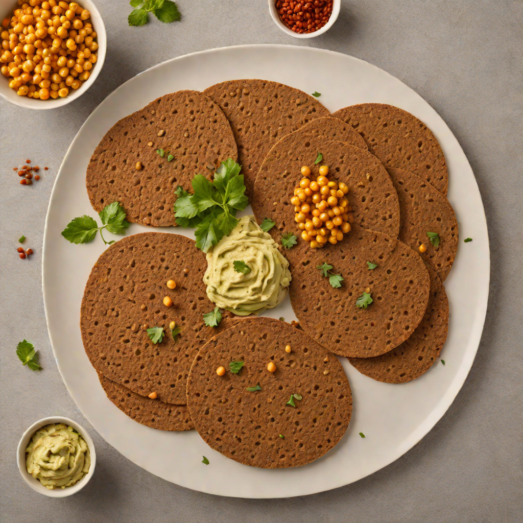 Injera-Inspired Teff Flatbread with Spiced Chickpea Spread