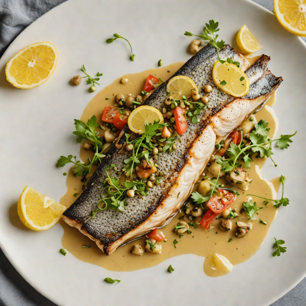 Crisp-Skinned Mediterranean Sea Bass with Lemon-Caper Sauce