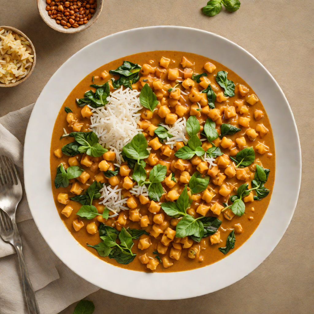 Slow-Cooked Indian Chickpea Curry with Coconut and Spinach