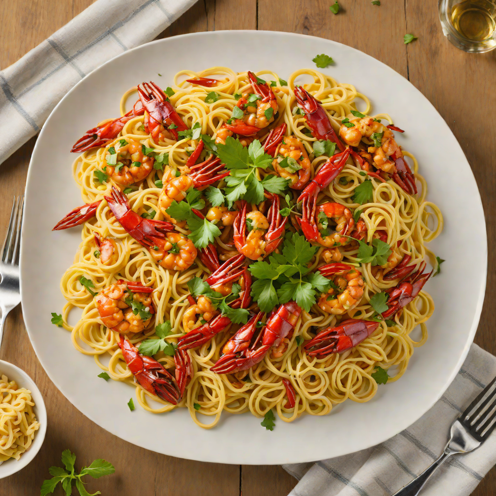 Cajun-Spiced Crawfish Fettuccine with Garlic Butter Sauce