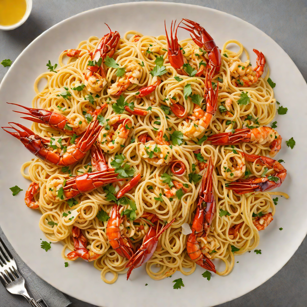 Sautéed Crawfish Fettuccine with Garlic Cream Sauce