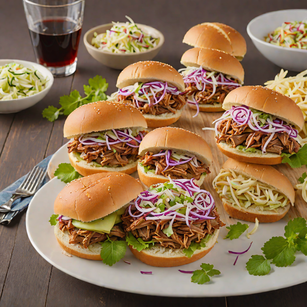 Grilled Hickory-Smoked Pulled Pork Sandwiches with Tangy Slaw