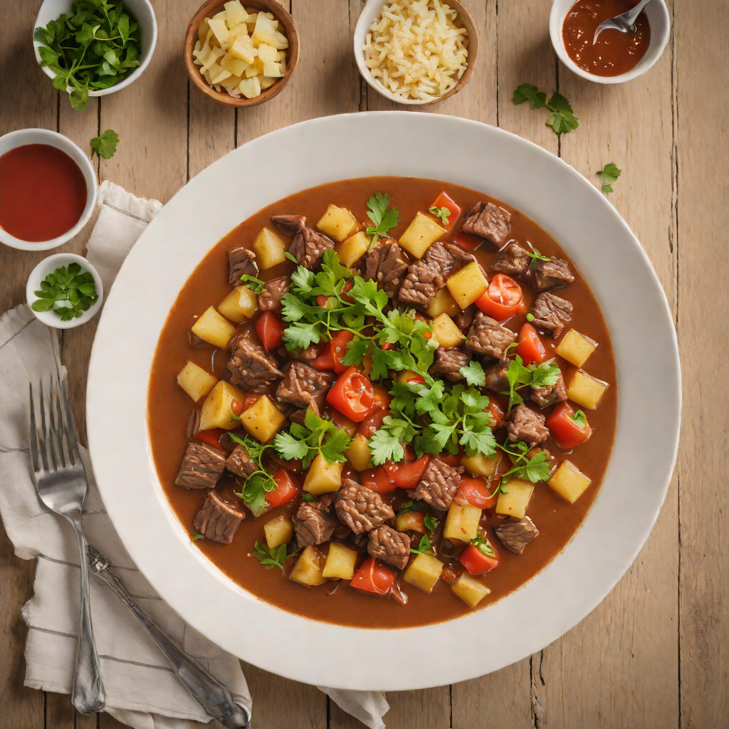 Slow-Cooked Beef Yuca Stew with Tomato and Caribbean Spices