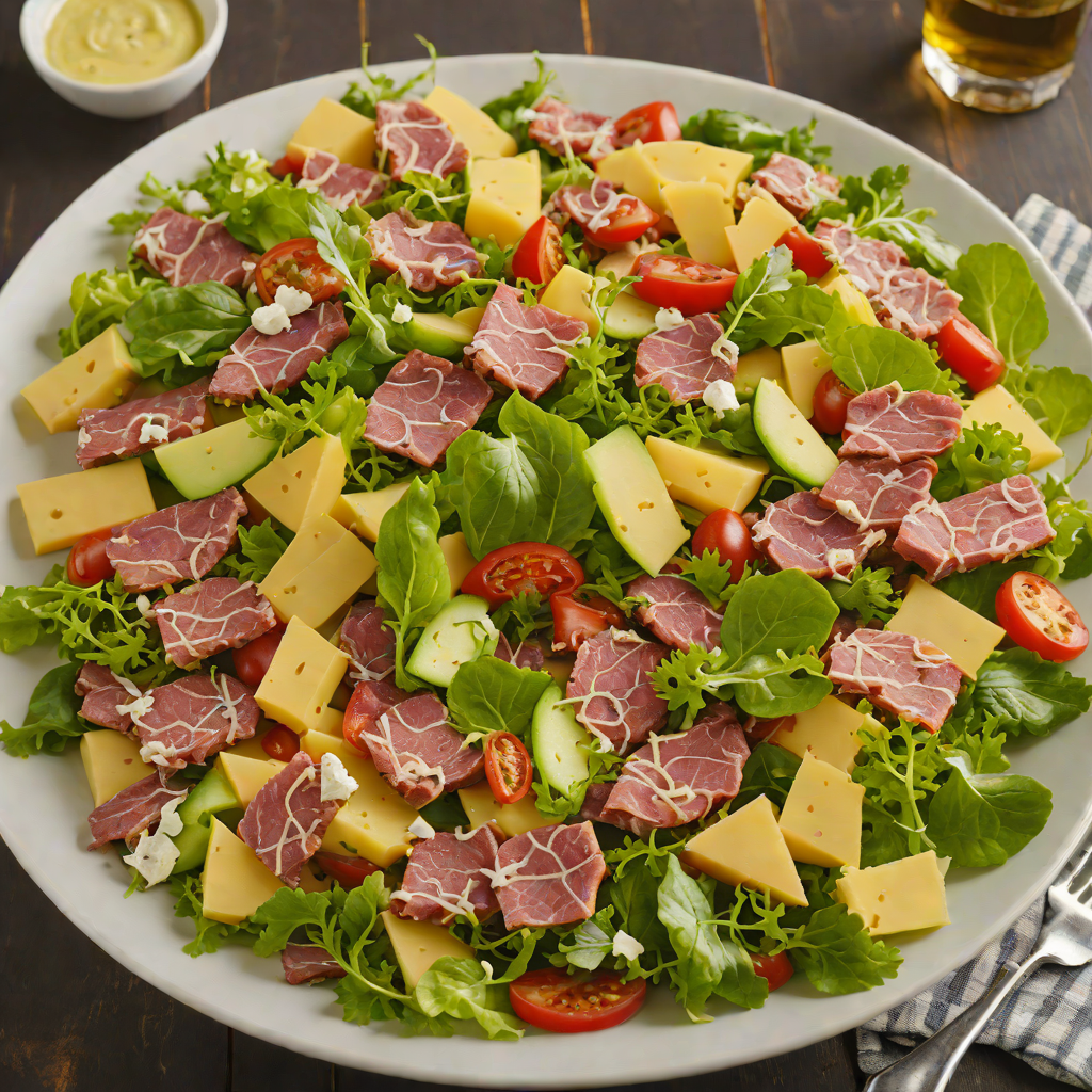 Mixed Italian Meat and Cheese Salad with Pepperoncini Vinaigrette