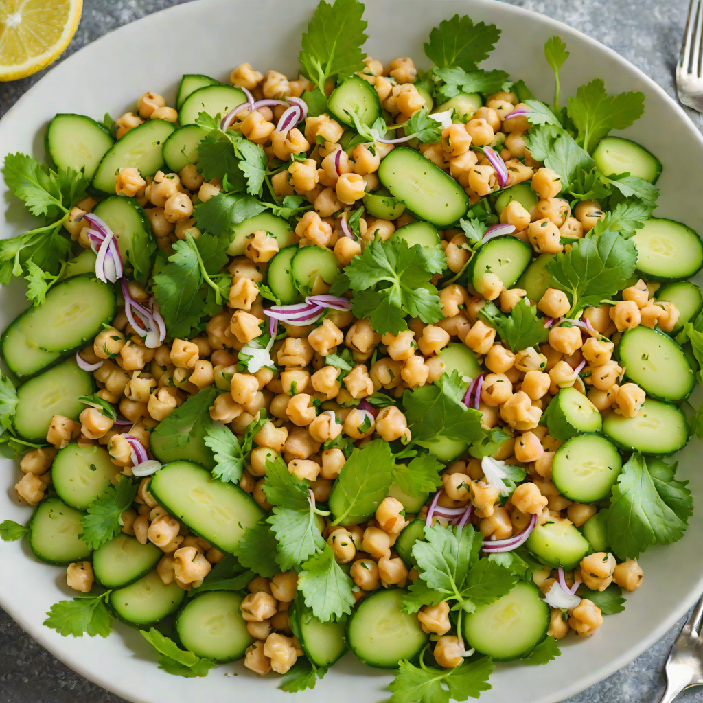 Simple Chickpea and Cucumber Salad with Lemon Vinaigrette
