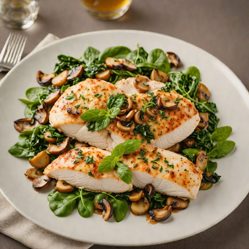 Concealed Mushroom and Spinach Stuffed Chicken Breast