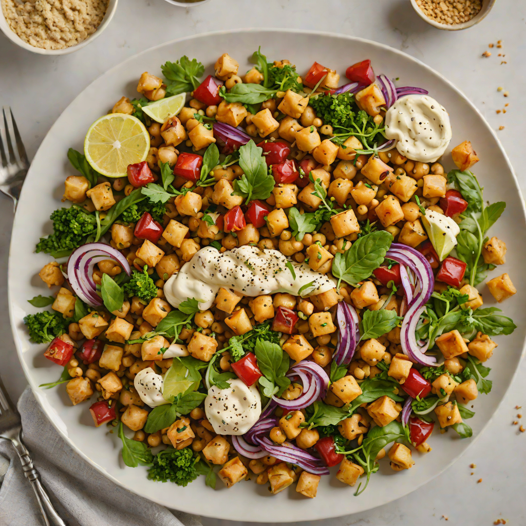 Roasted Chickpea and Za’atar Vegetable Bowl with Tahini Dressing