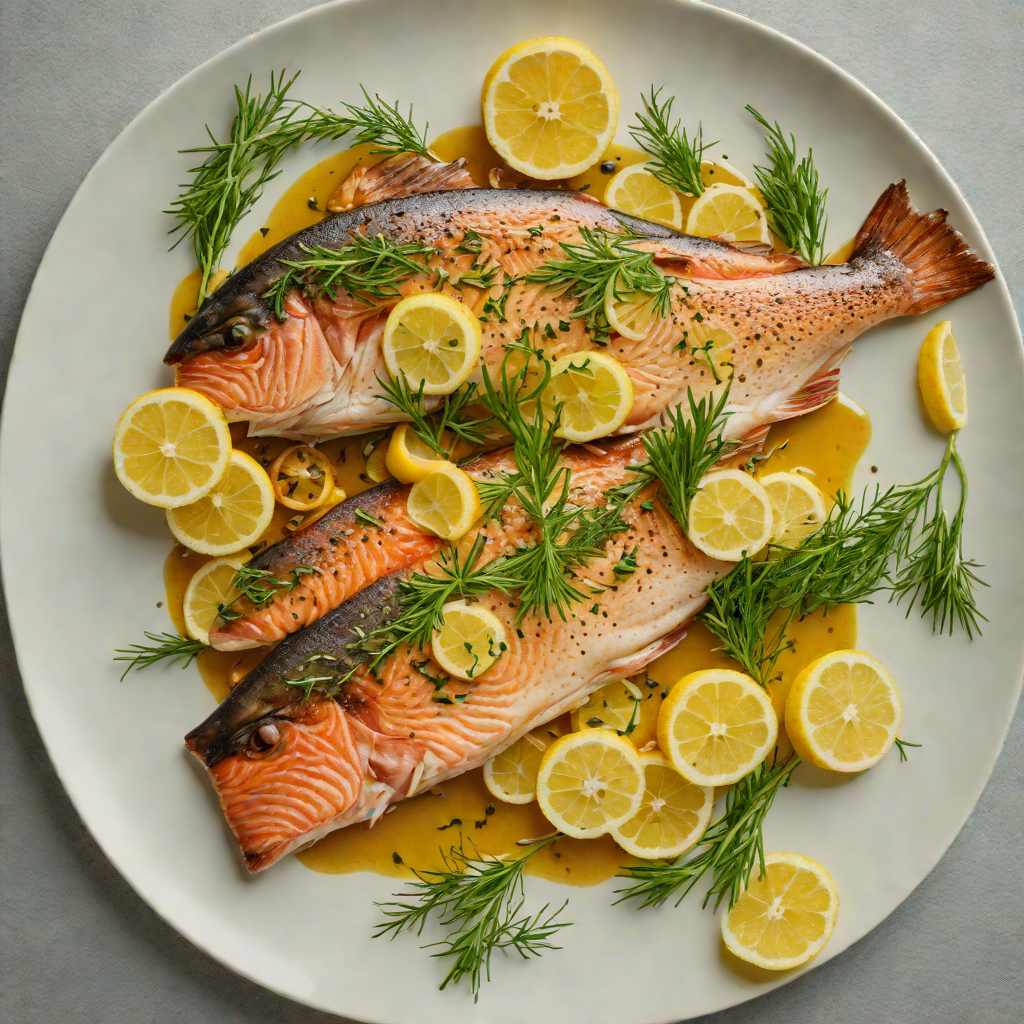 Pan-Seared Lake Trout with Charred Lemon and Dill Butter