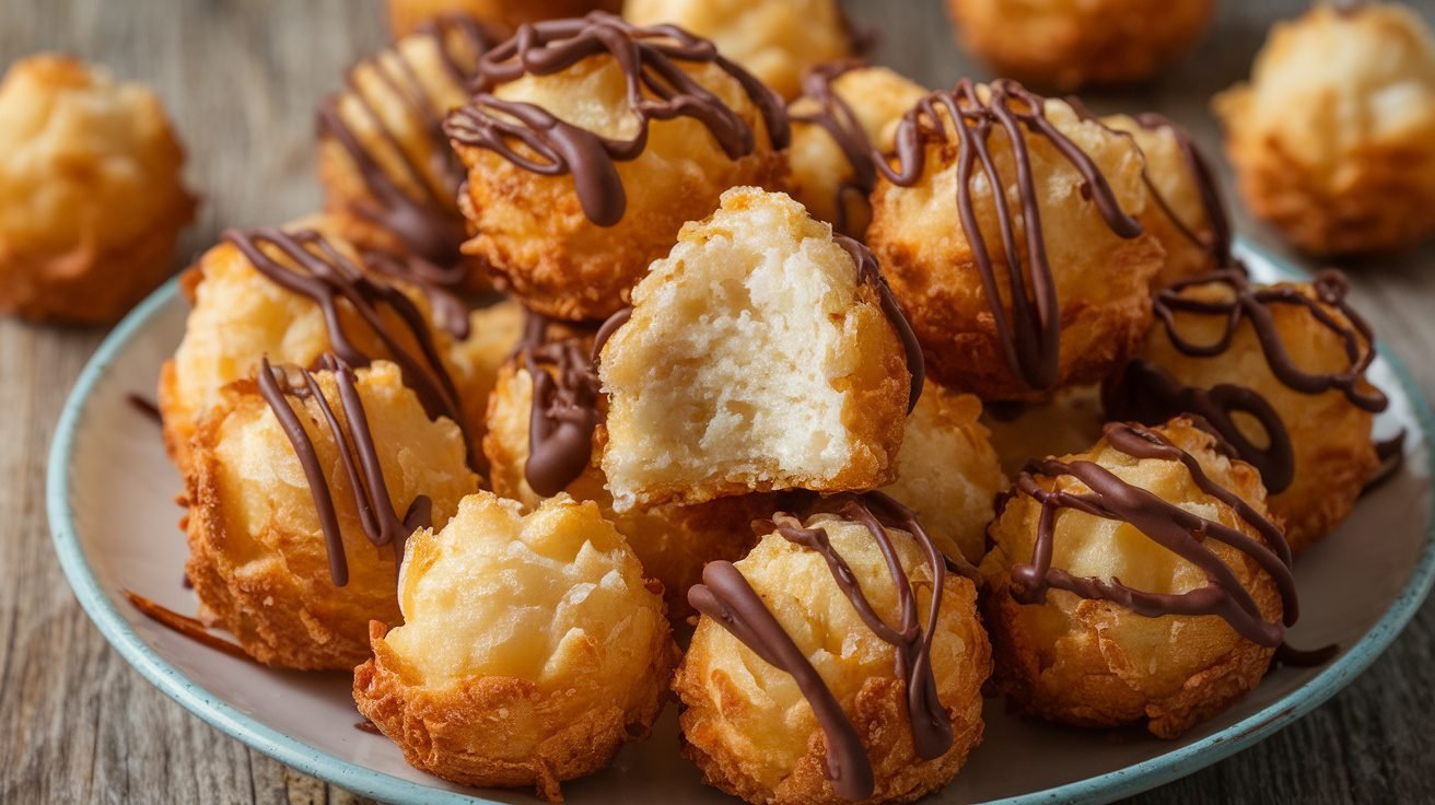 Coconut Macaroon Bites with Lime Glaze
