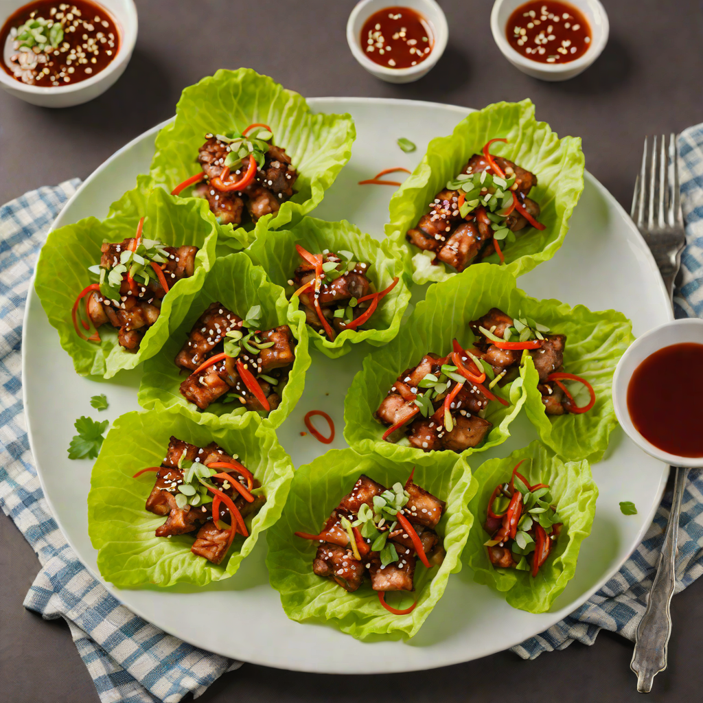 Grilled Korean-Style Pork Belly Lettuce Wraps with Gochujang Sauce