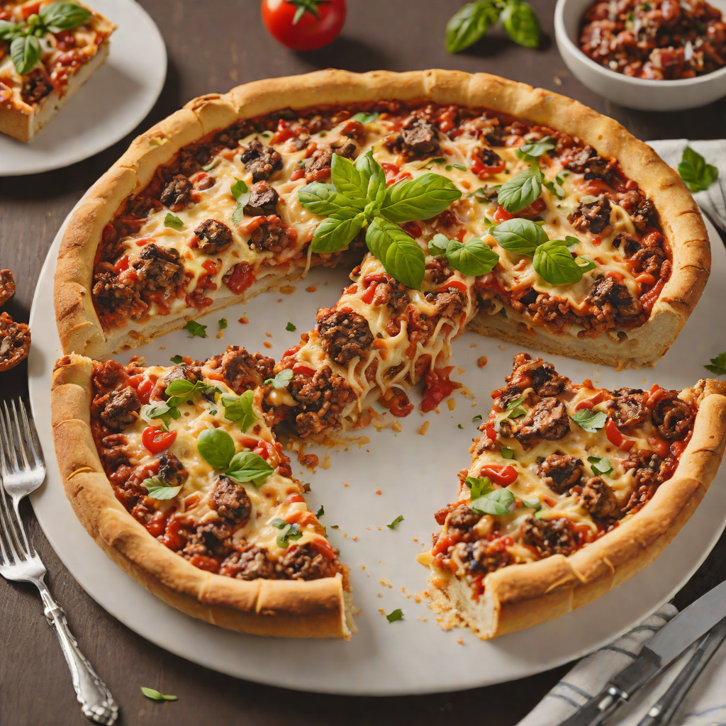 Chicago-Style Deep Dish Pizza with Spicy Italian Sausage