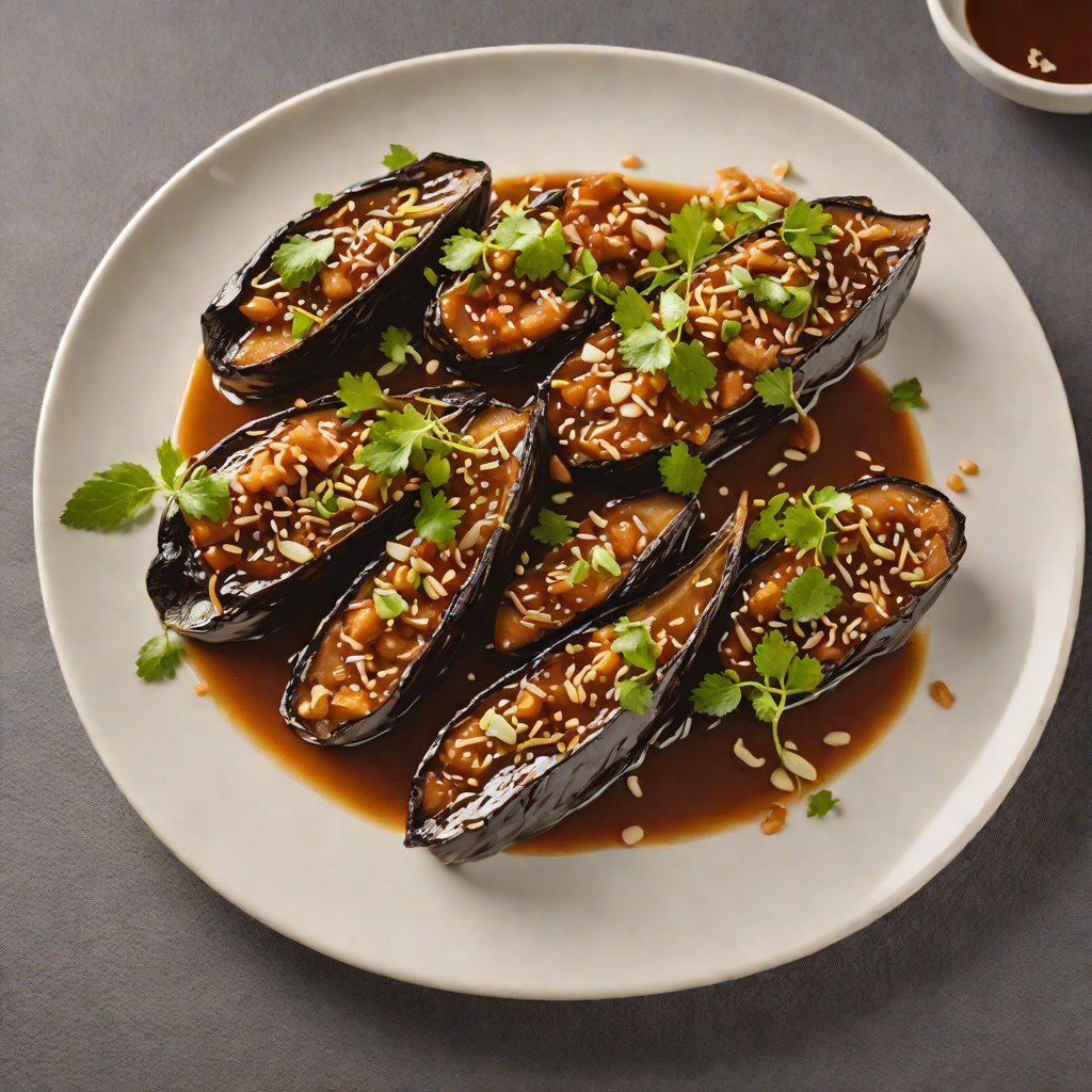 Simmered F6A-Inspired Miso Eggplant with Garlic Soy Glaze