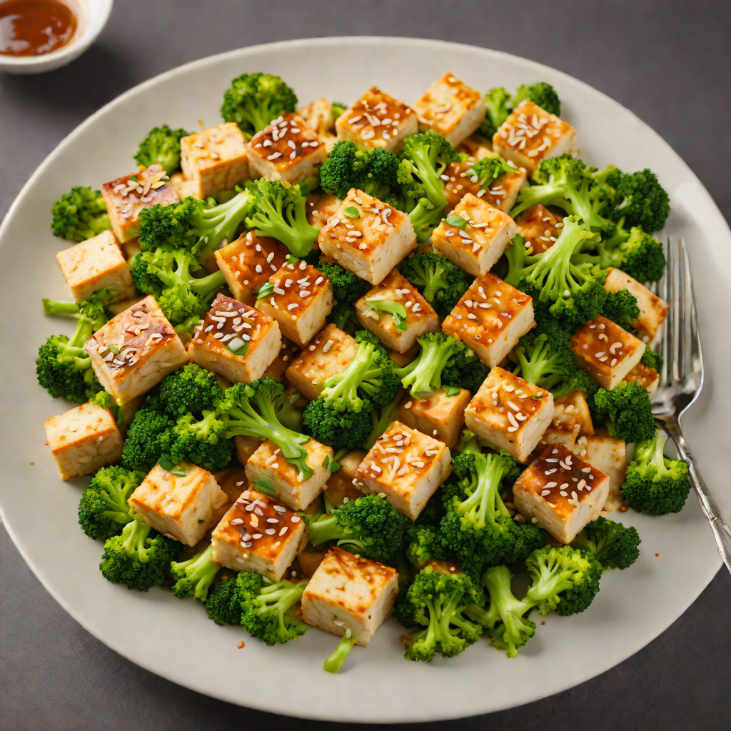 Simple Stir-Fried Tofu with Garlic and Broccoli