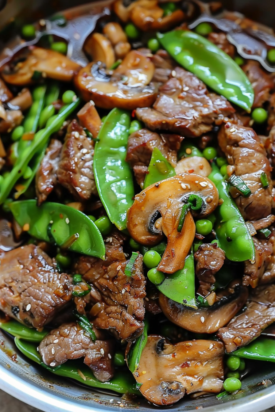 Spiced Kangaroo Stir-Fry with Ginger and Snow Peas