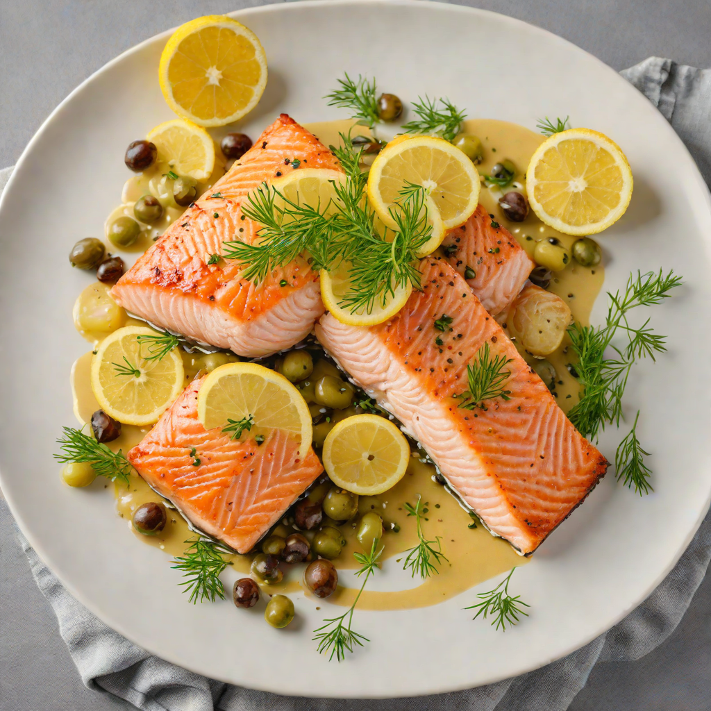 Pan-Seared Salmon with Lemon-Dill Caper Sauce