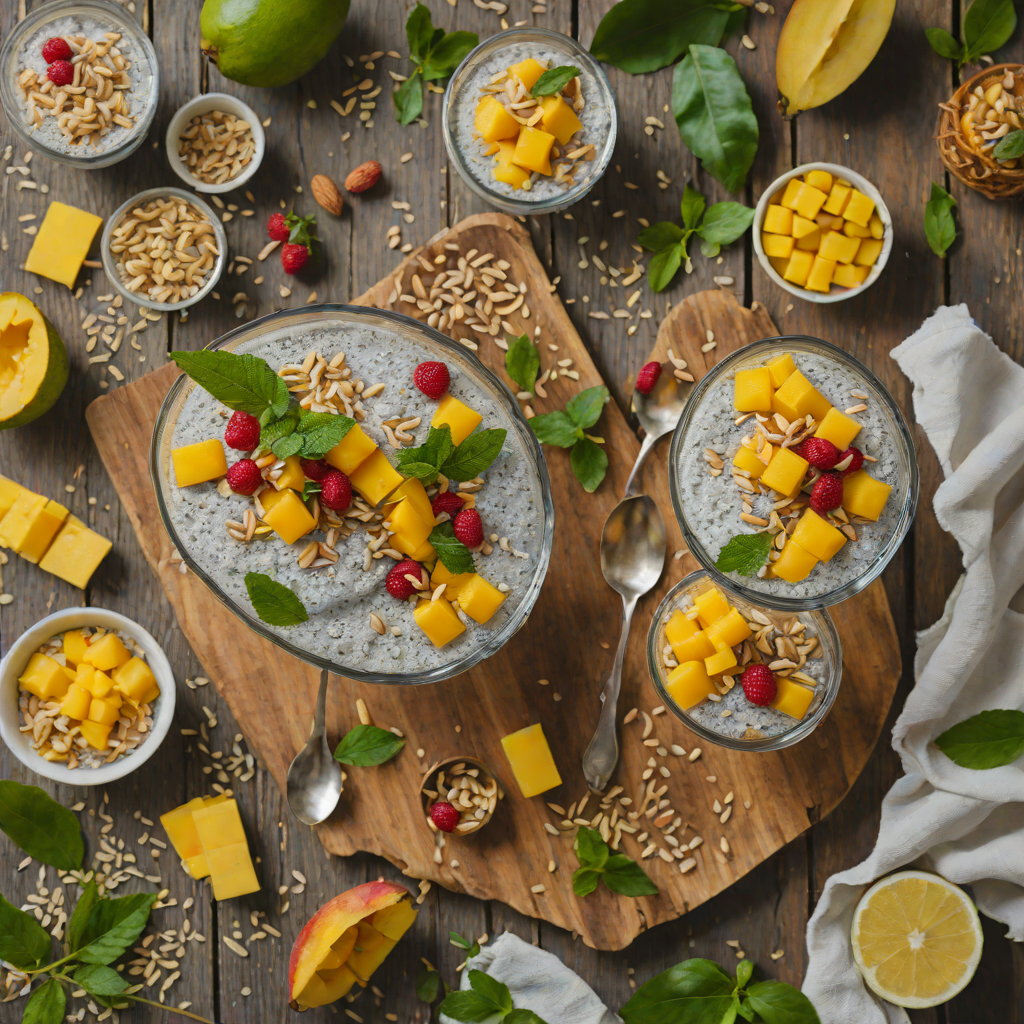 No-Bake Tropical Chia Pudding with Mango and Coconut