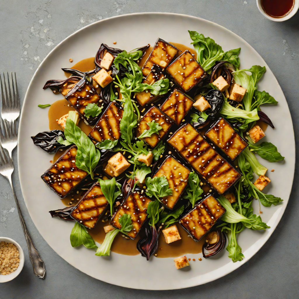 Smoky Miso-Glazed Eggplant with Tofu and Bok Choy