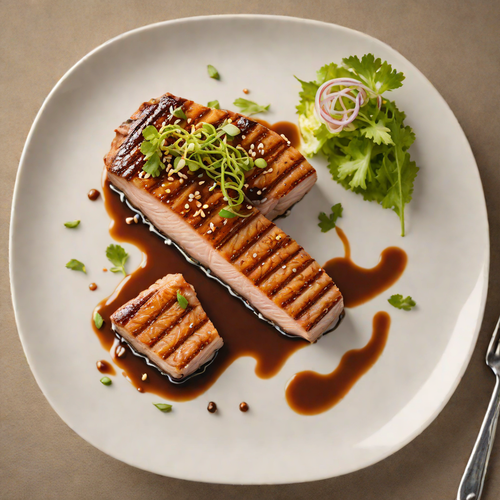 Grilled Snow Tuna Steak with Miso-Soy Glaze