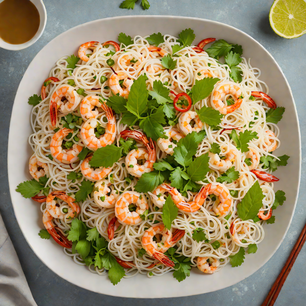 Vietnamese-Style Cold Rice Noodle Salad with Shrimp and Herbs