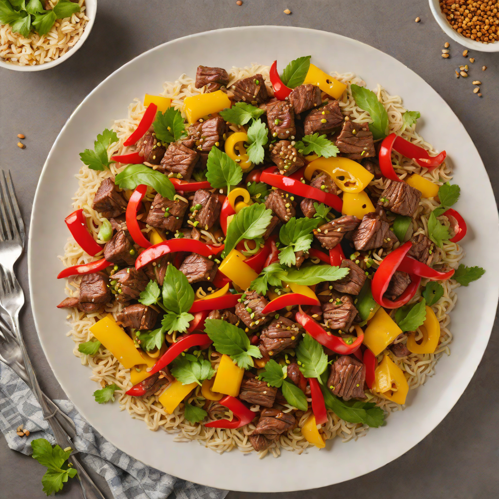 Spiced Beef Stir-Fry with Garlic and Bell Peppers