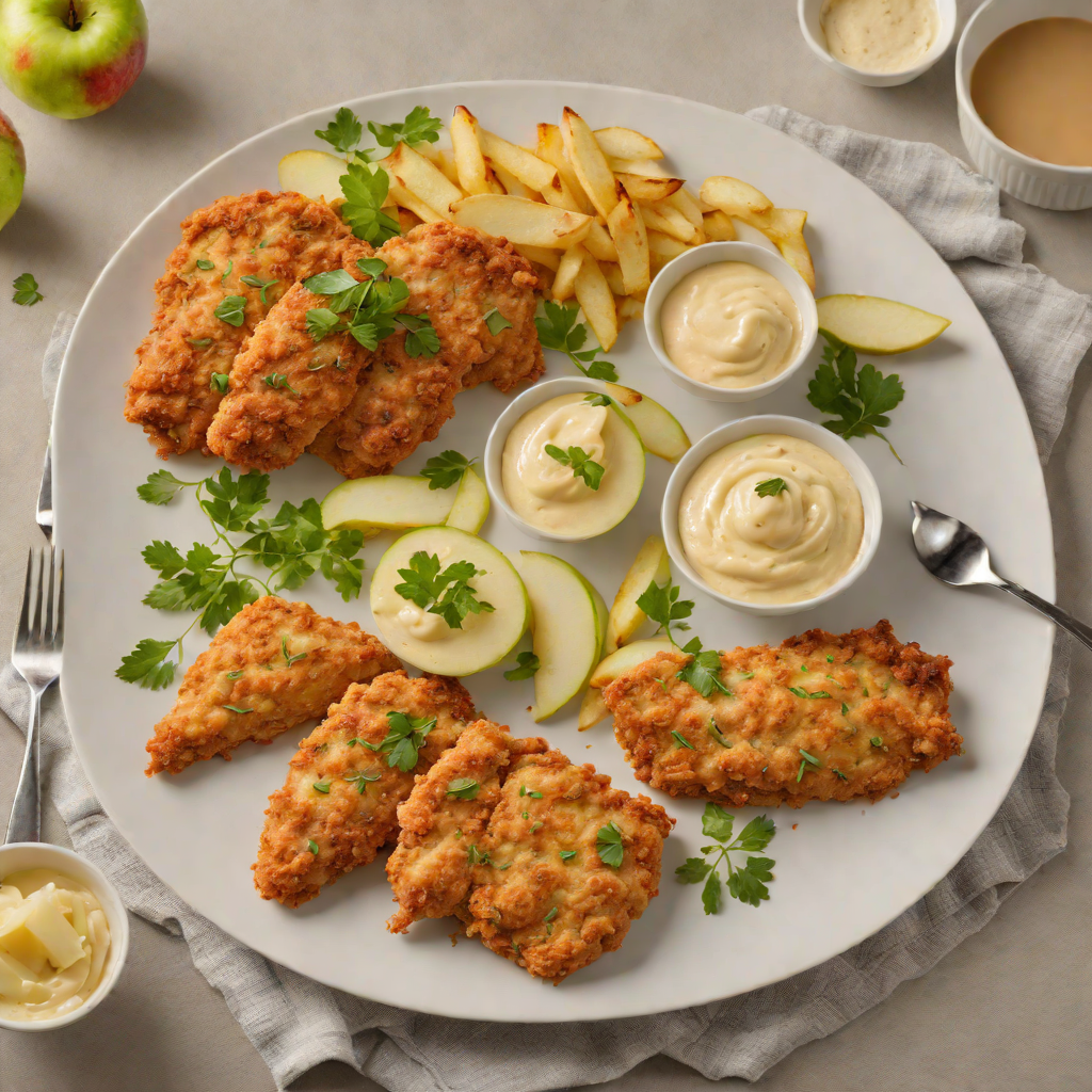 Oven-Baked Chicken Schnitzel with Apple Dipping Sauce