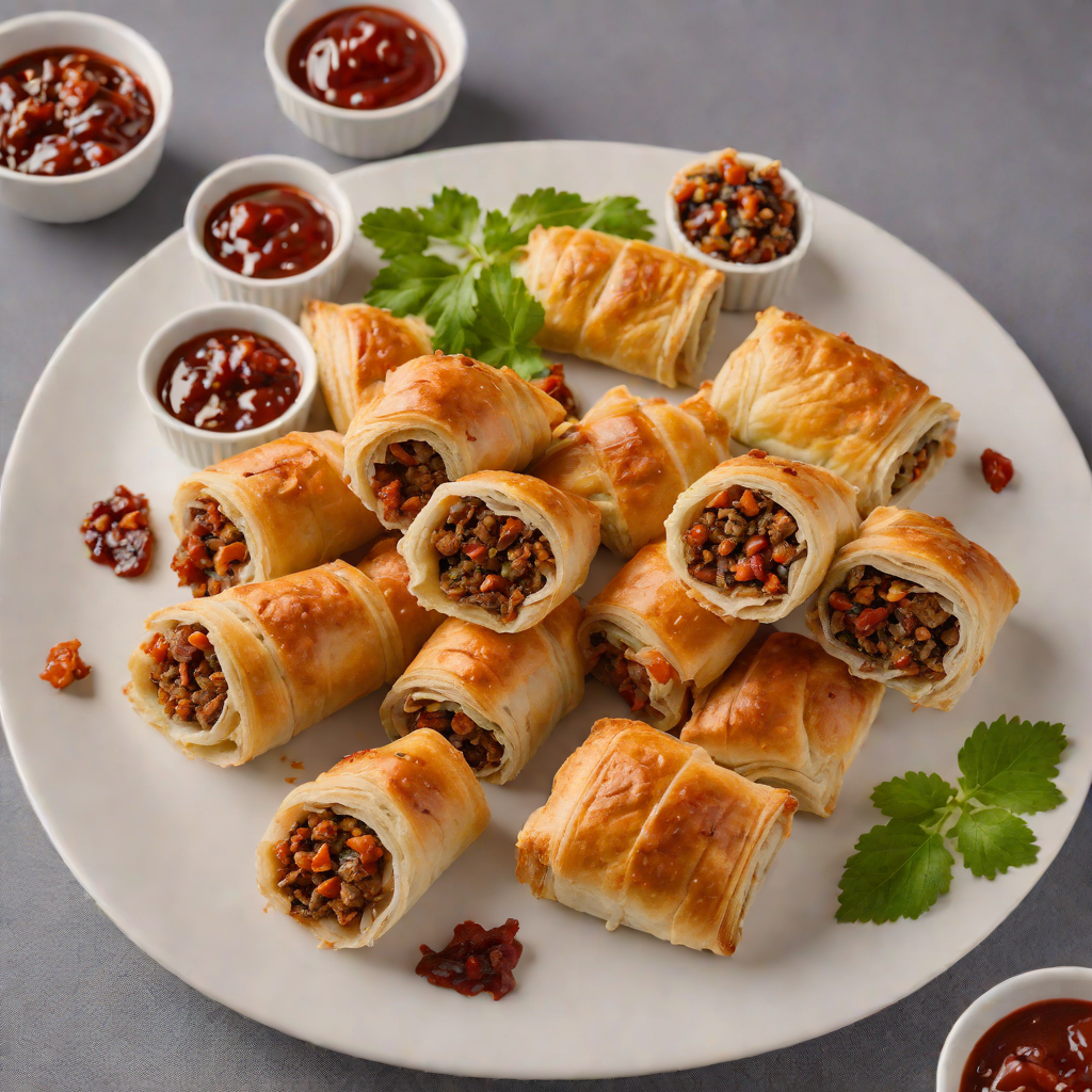Oven-Baked Kangaroo Sausage Rolls with Spiced Tomato Chutney