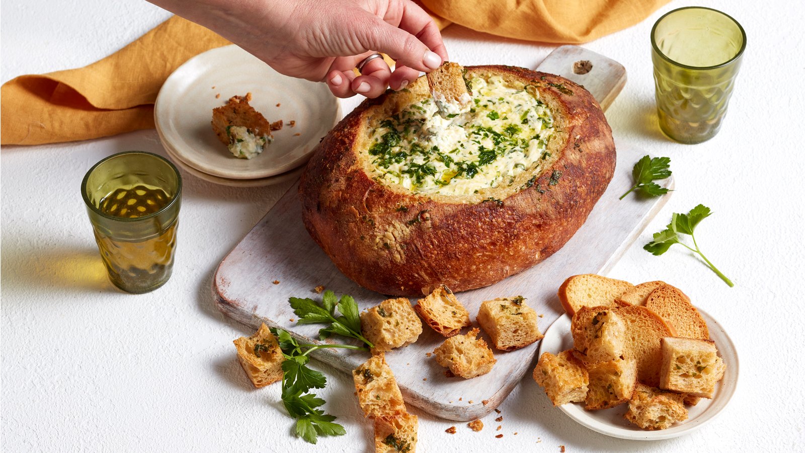 Georgina Esdaile’s Cheesy Loaf Dip with Garlic and Herbs