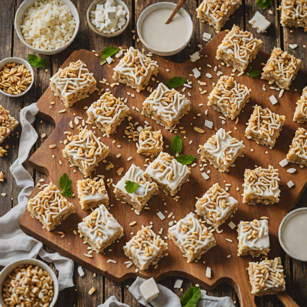 No-Bake Rice Krispie Treats with Marshmallow Vanilla Glaze