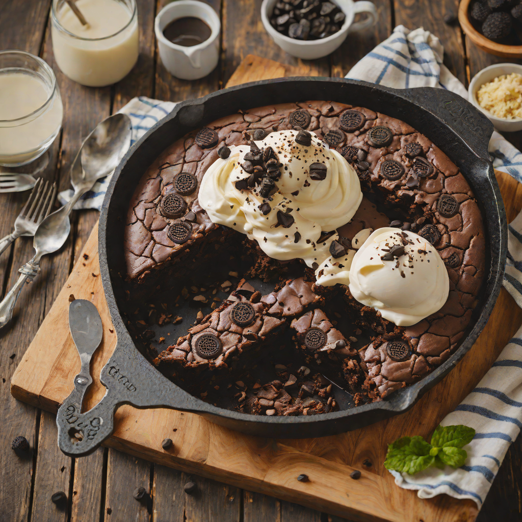 Homemade Oreo Brownie Skillet