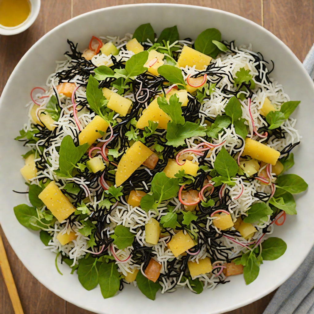 Noto Seaweed and Ishikawa Rice Salad with Yuzu Dressing