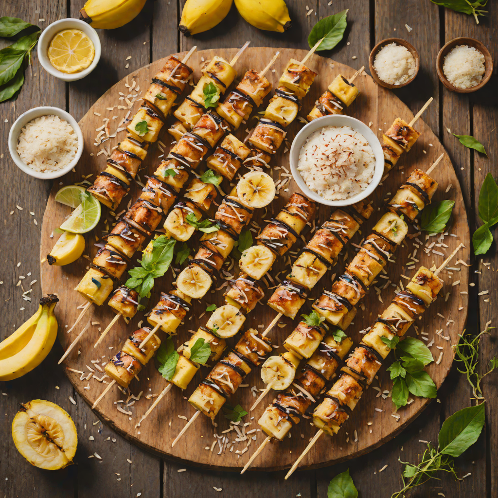 Grilled Banana and Coconut Skewers with Brown Sugar Glaze