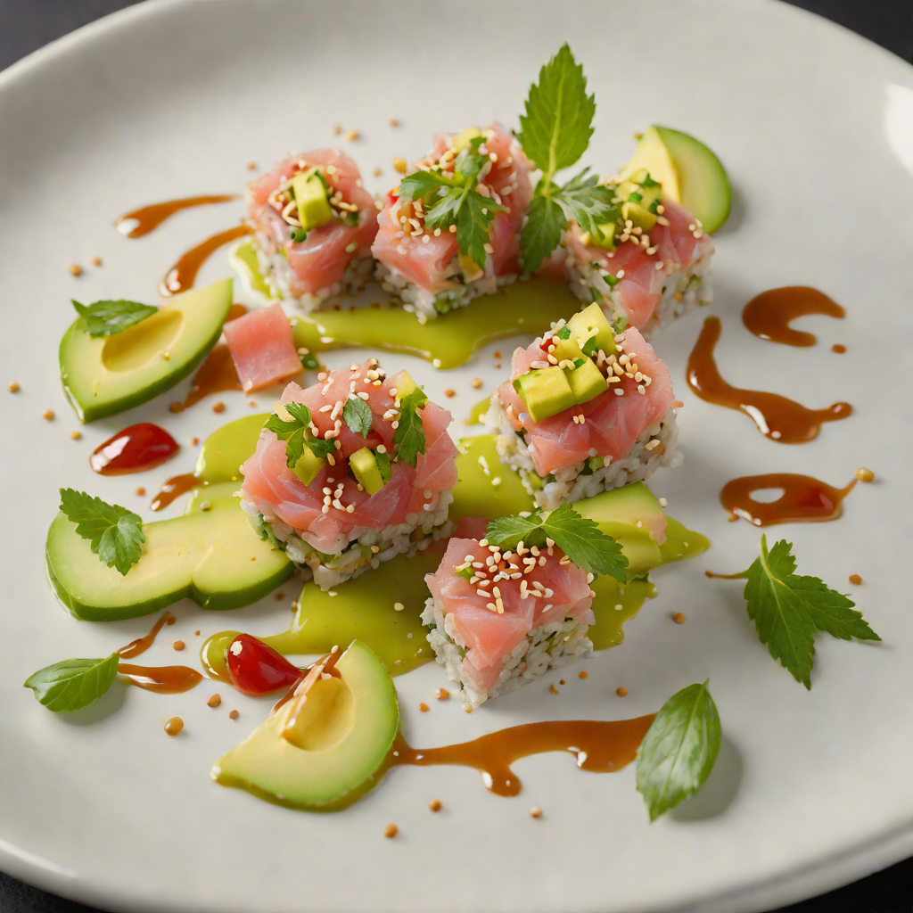 Sushi-Style Snow Tuna Tartare with Avocado and Sesame