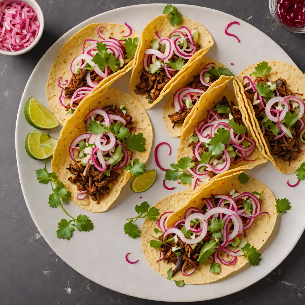 Mezcal-Infused Grasshopper Tacos with Pickled Red Onion