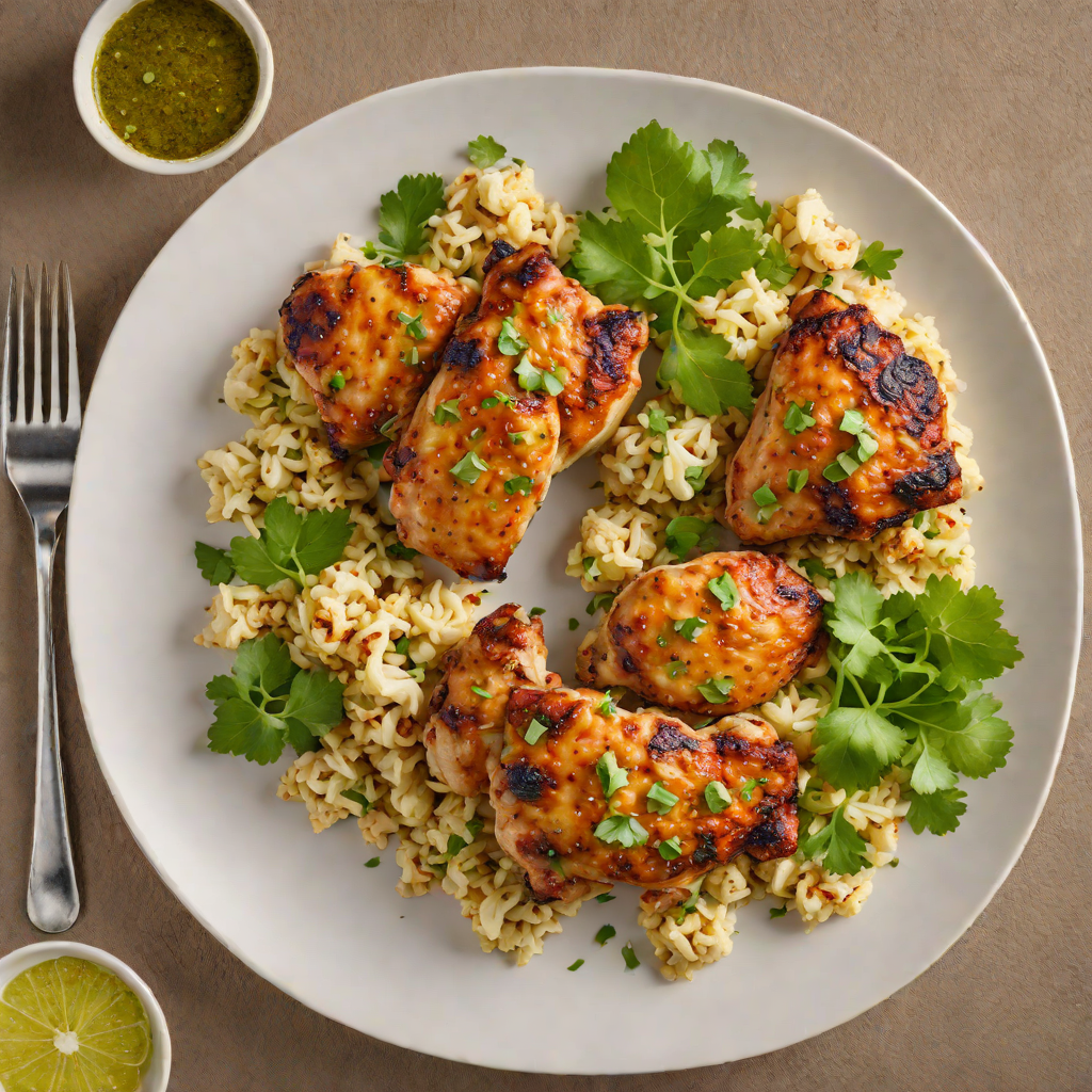 Sautéed Garlic Lime Chicken Thighs with Roasted Cauliflower