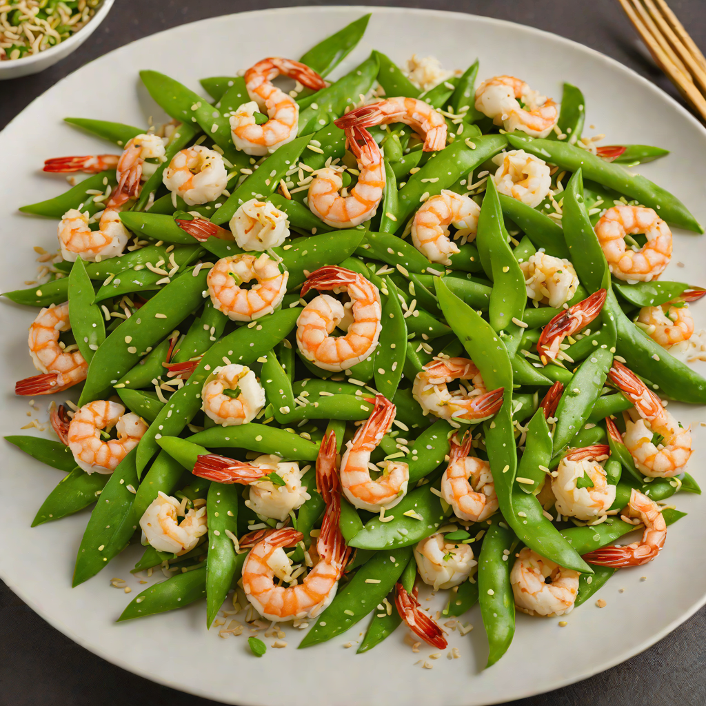 Snow Pea and Shrimp Stir-Fry with Garlic and Sesame
