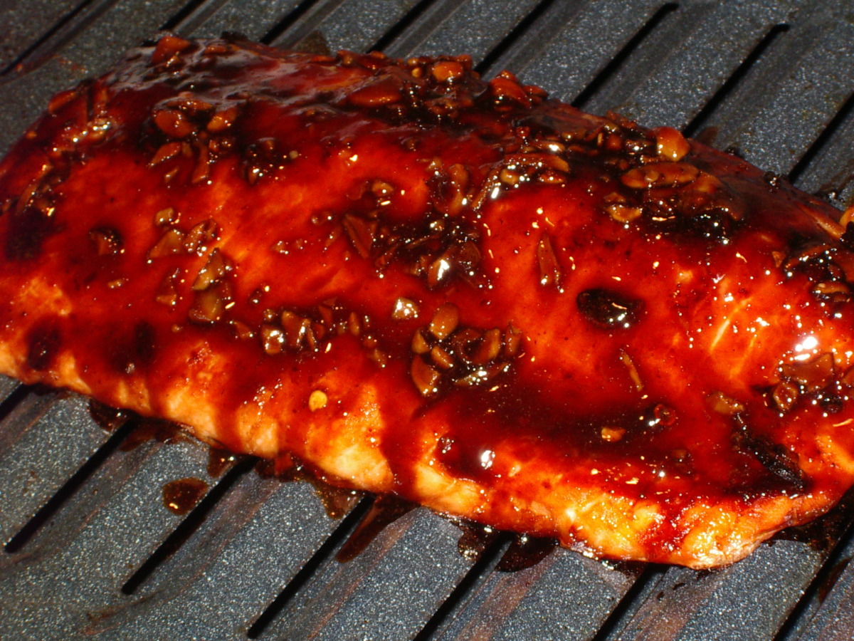 Precious Metals Glazed Salmon