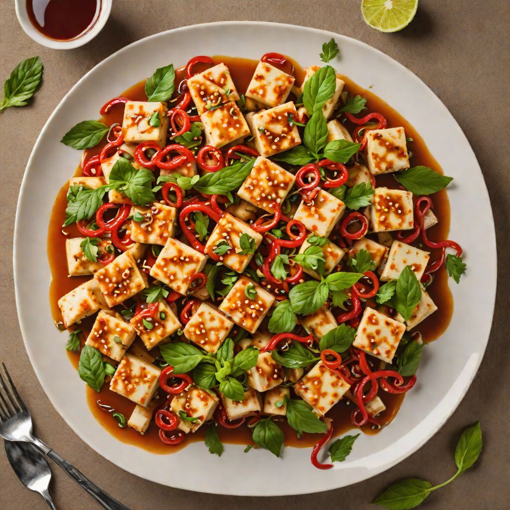 Stir-Fried Tofu with Spicy Thai Basil and Chili Sauce