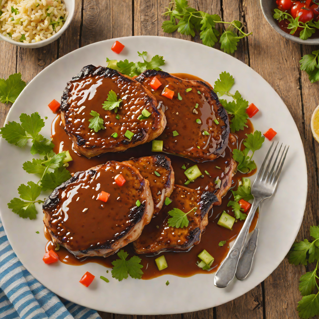 Dark Rum-Glazed Caribbean Pork Chops