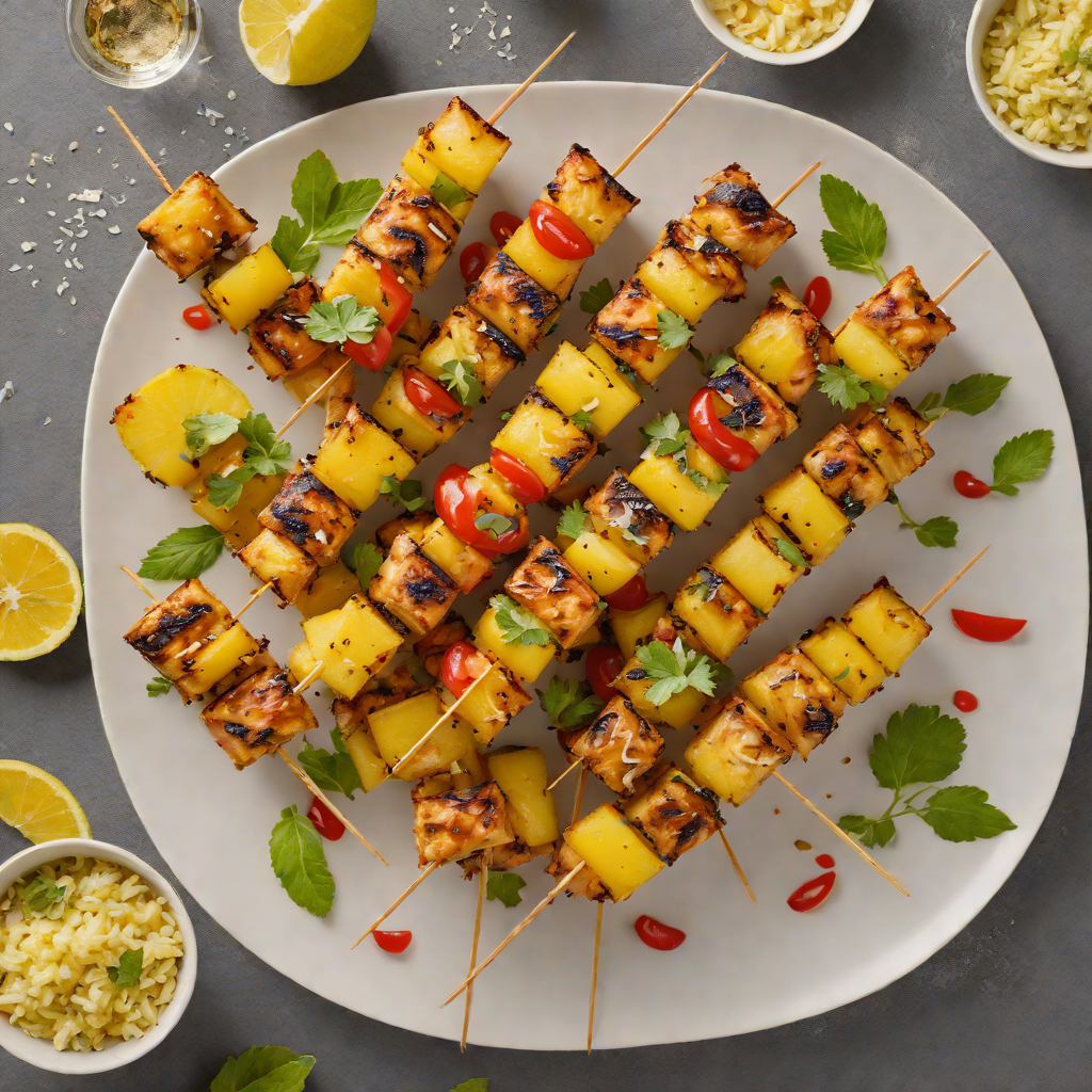 Caribbean Rum-Soaked Pineapple Chicken Skewers