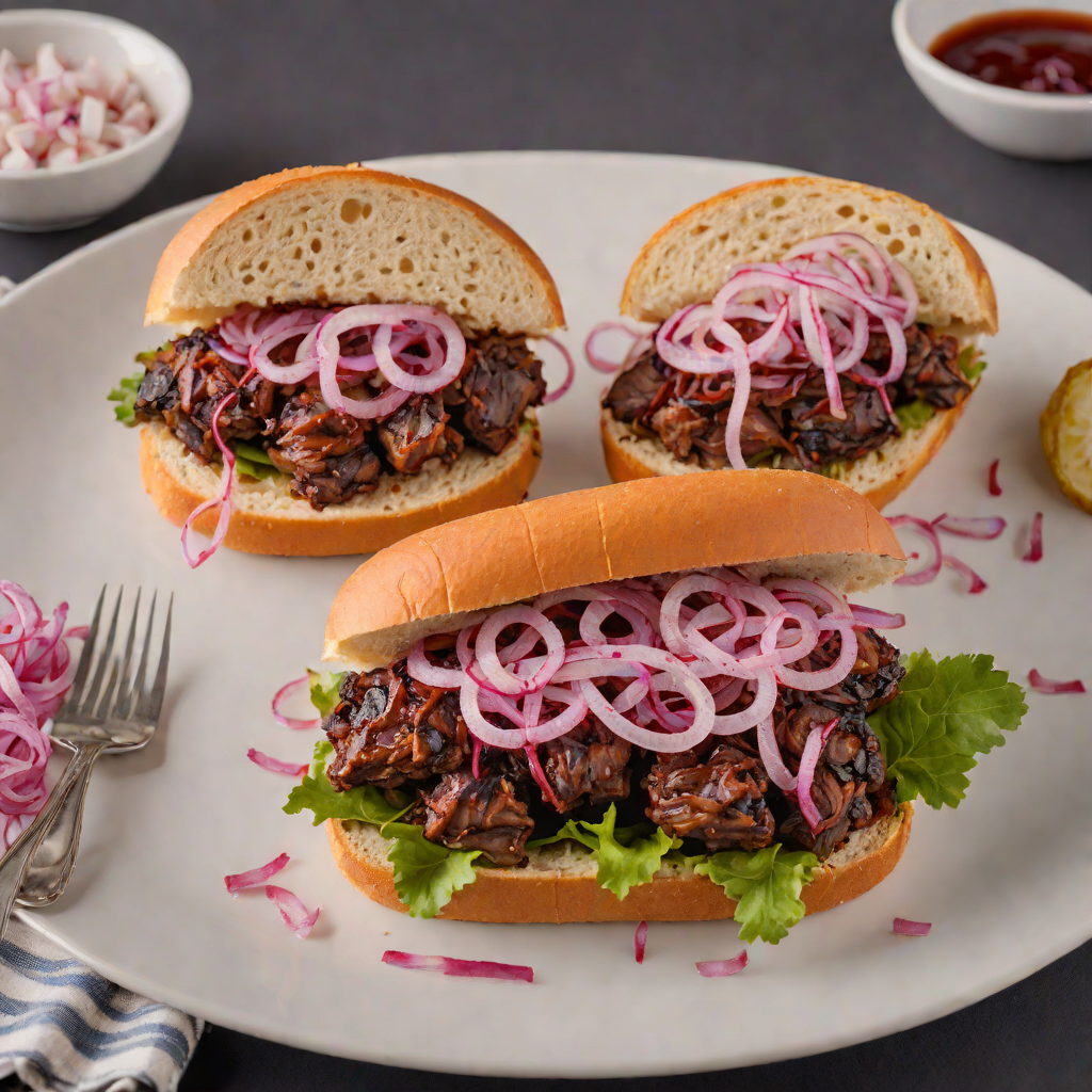 Kansas City-Style Burnt Ends Sandwich with Pickled Onions