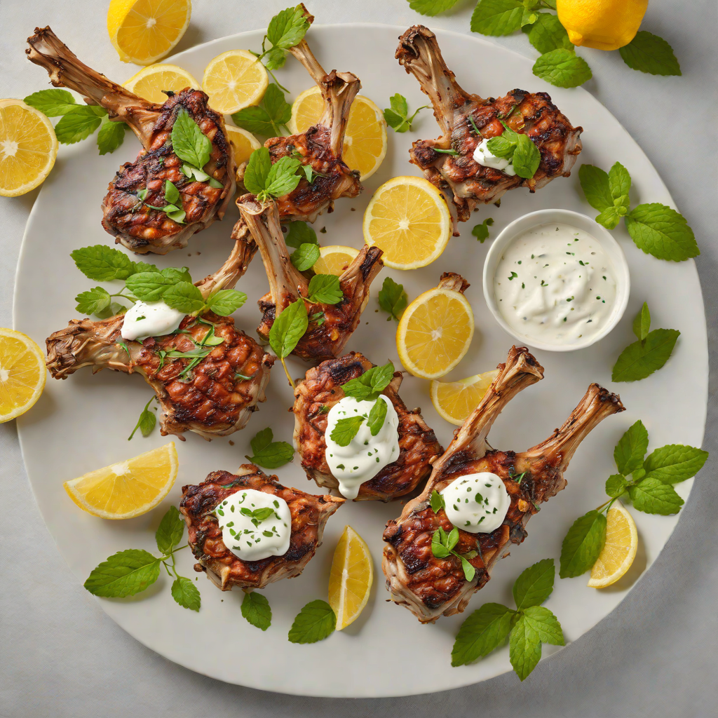 Lemon-Herb Roasted Lamb Chops with Mint Yogurt