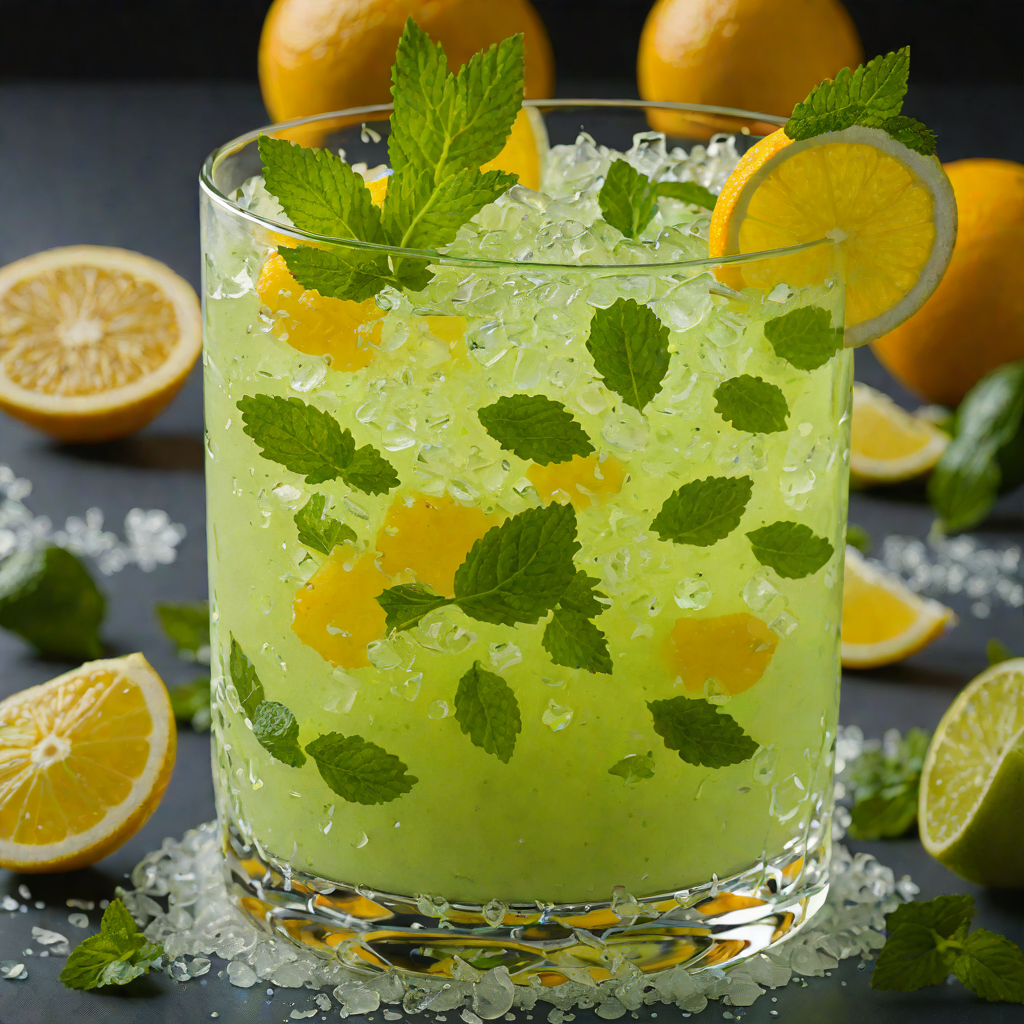 Ice-Crystal Inspired Frozen Citrus Mint Smoothie