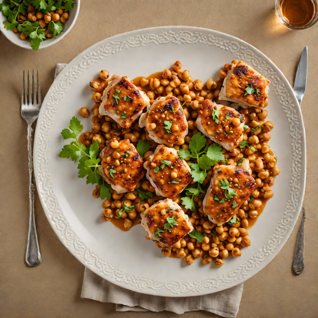Pan-Seared Chicken Thighs with Harissa Chickpeas
