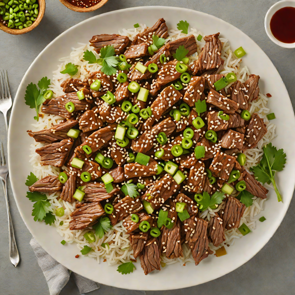 Savory Sesame Trot Beef Bulgogi with Scallion and Garlic