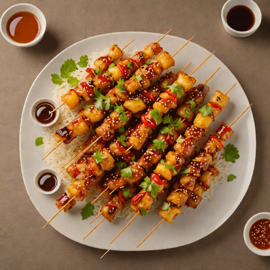 Honey-Chili Glazed Korean Rice Cake Skewers