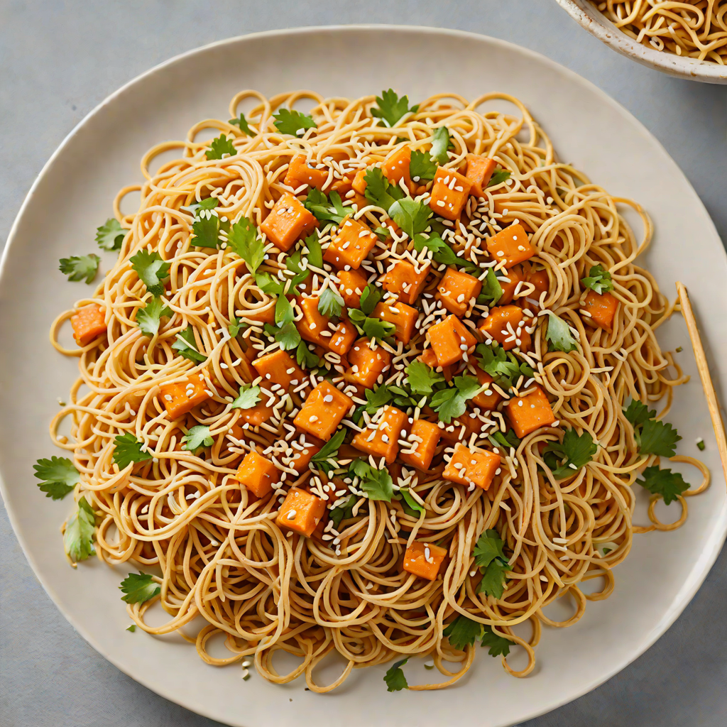 Creamy Trot-Style Korean Sweet Potato Noodles with Sesame and Scallions