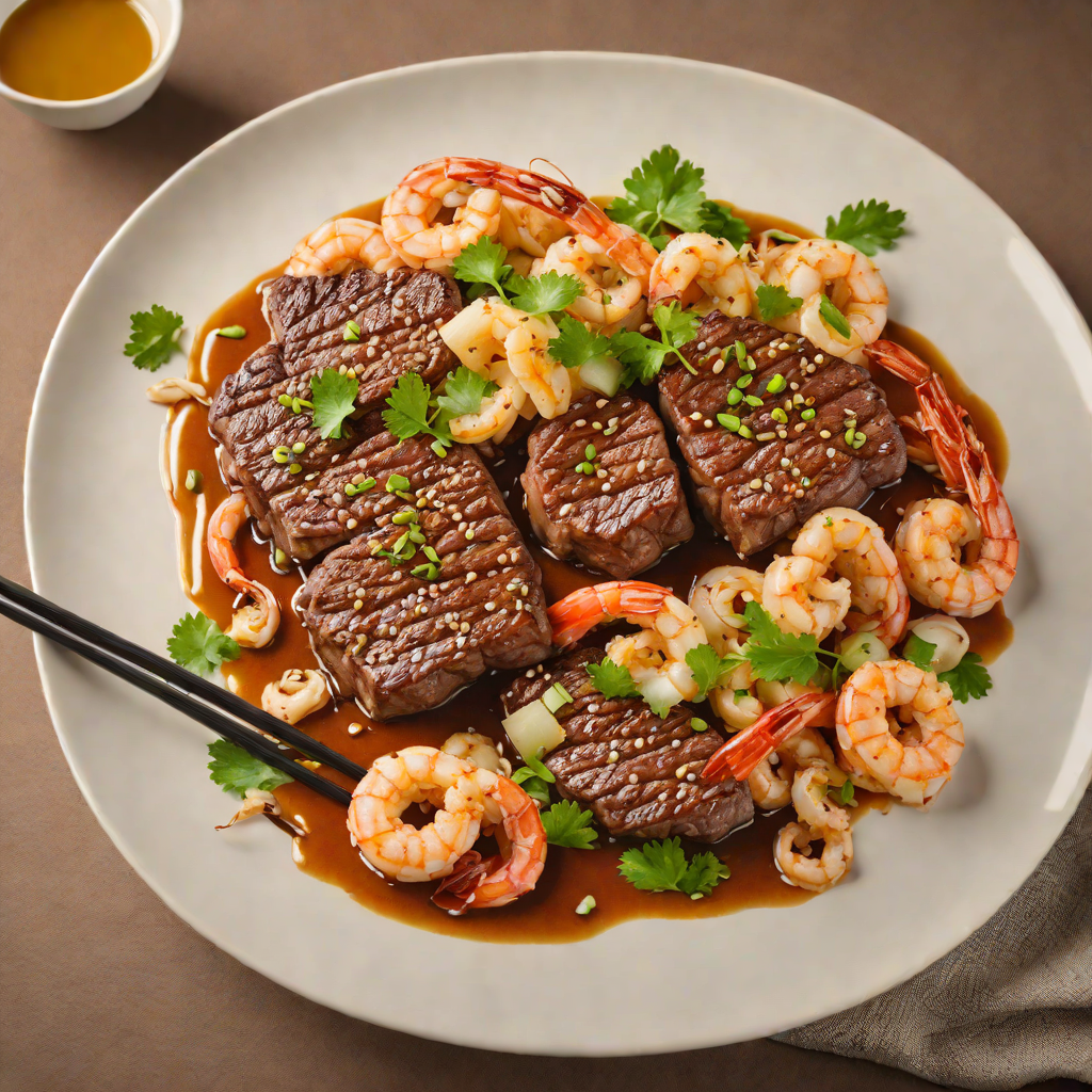 Steak and Shrimp Teppanyaki with Garlic Butter