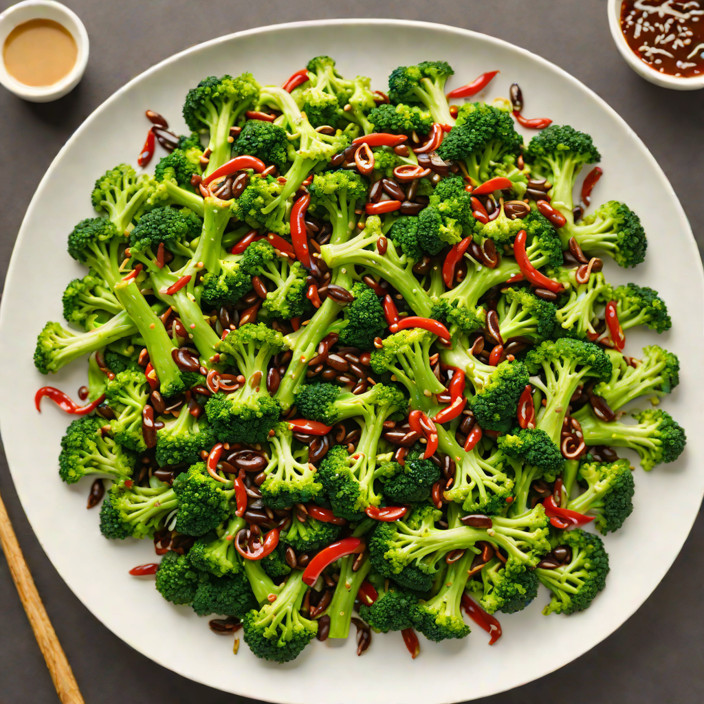 Garlic and Chili Stir-Fried Broccoli with Black Bean Sauce
