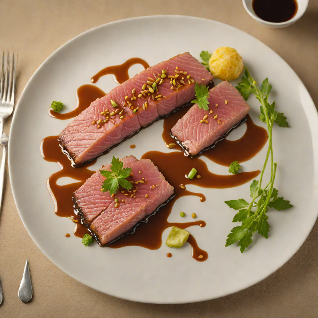 Pan-Seared Snow Tuna with Ginger-Soy Glaze